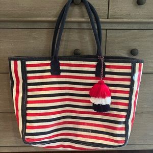 Red and Blue striped bag